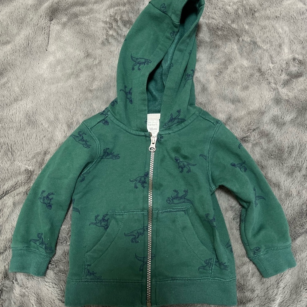 Carter's Green Zip-Up Hoodie Sweatshirt